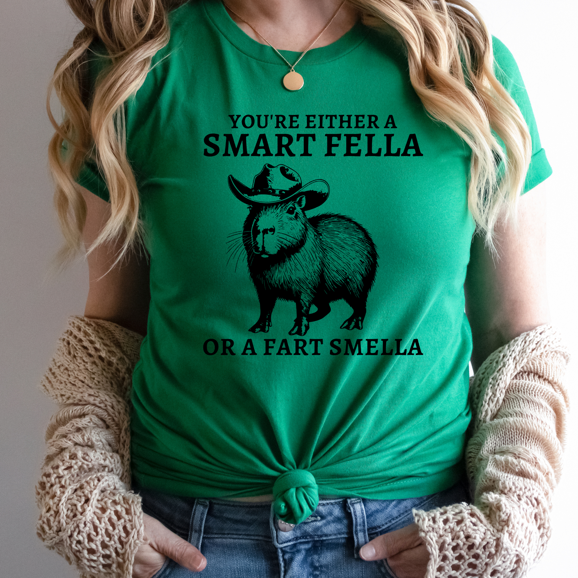 Wholesale Smart Fella Graphic Tee - Kelly Tee