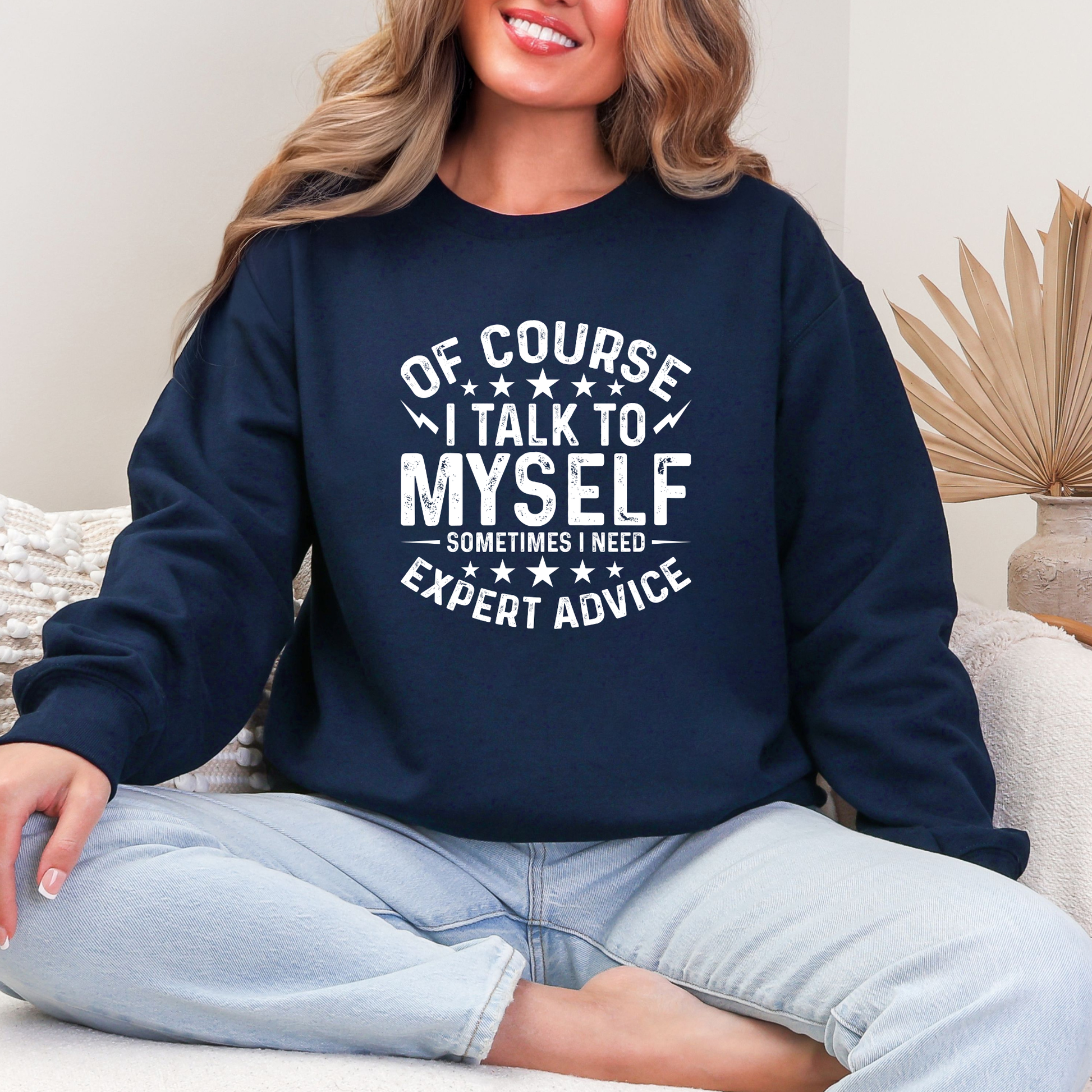 Wholesale Talk To Myself Sweatshirt - Navy Sweatshirt