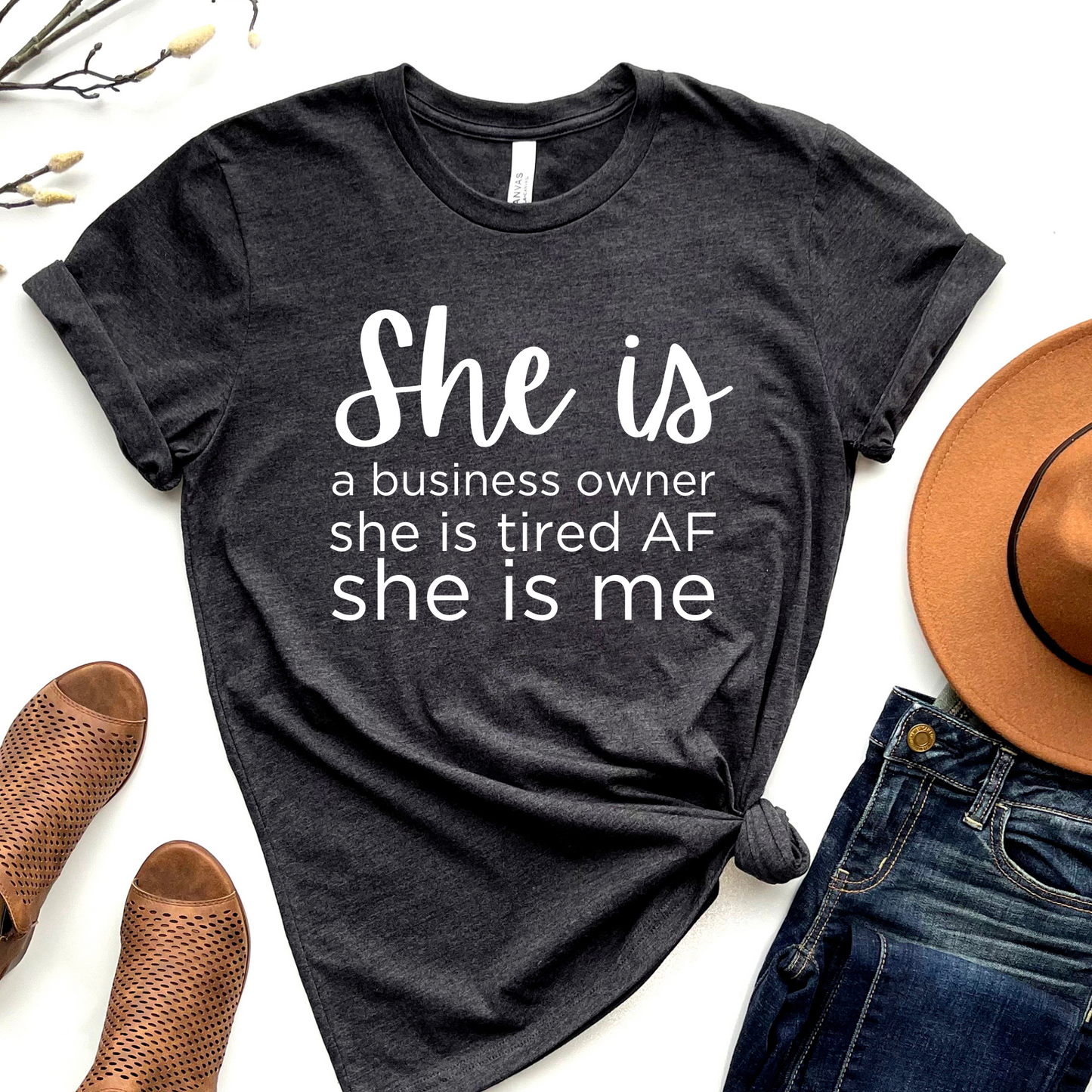 Wholesale Business Owner Graphic Tee - Heather Charcoal Tee