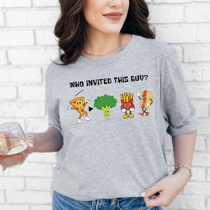 Wholesale Who Invited This Guy? Graphic Tee - Grey Tee