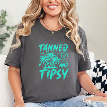 Wholesale Tanned and Tipsy Graphic Tee - Asphalt Tee