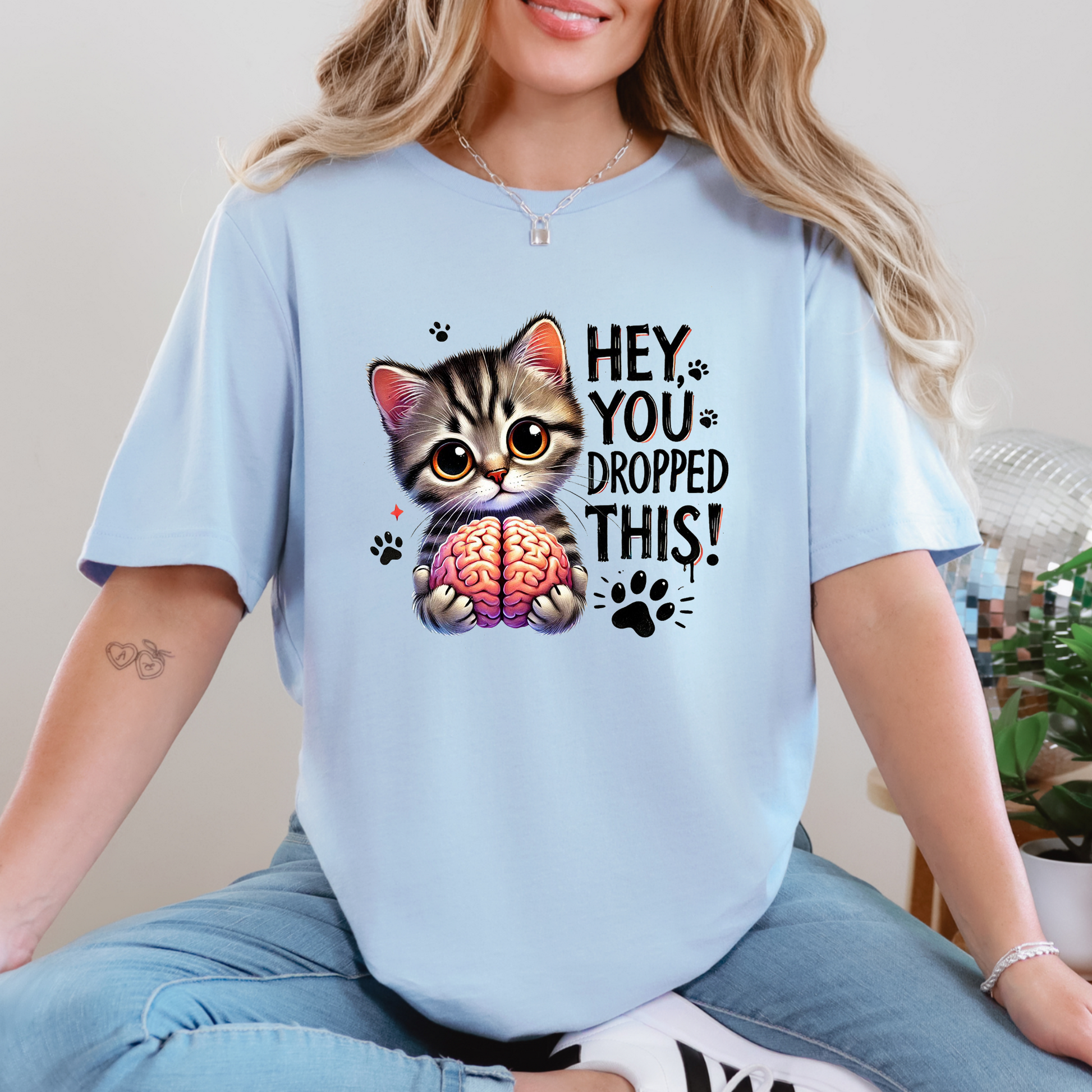 Wholesale Hey, You Dropped This Graphic Tee - Baby Blue Tee