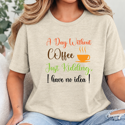 Wholesale A Day Without Coffee Graphic Tee - Heather Soft Cream