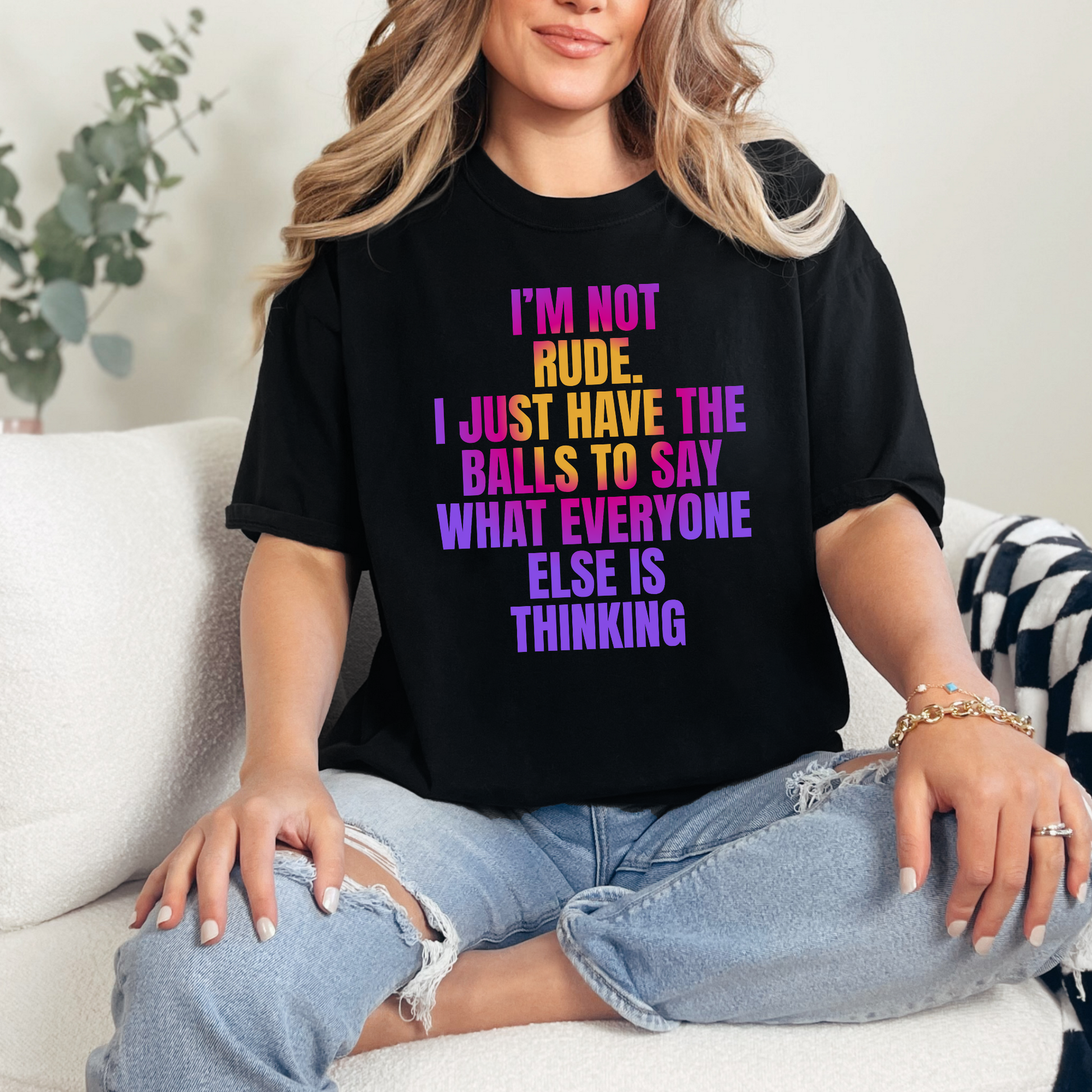 Wholesale Not Rude Graphic Tee - Black Tee