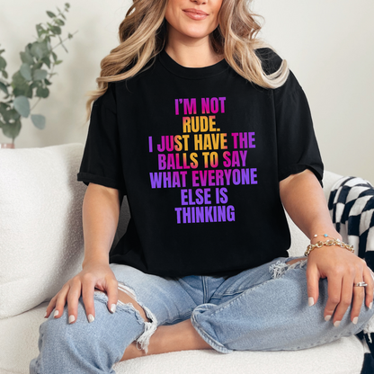 Wholesale Not Rude Graphic Tee - Black Tee
