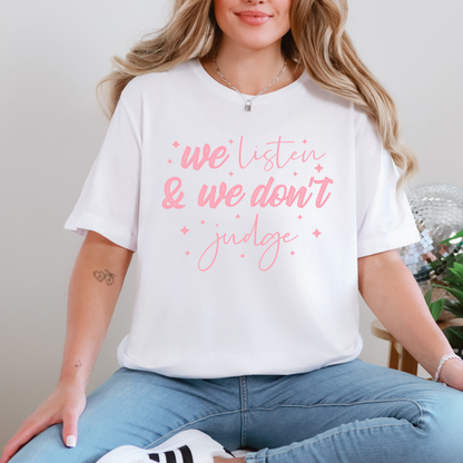 Wholesale Don't Judge Graphic Tee - White Tee