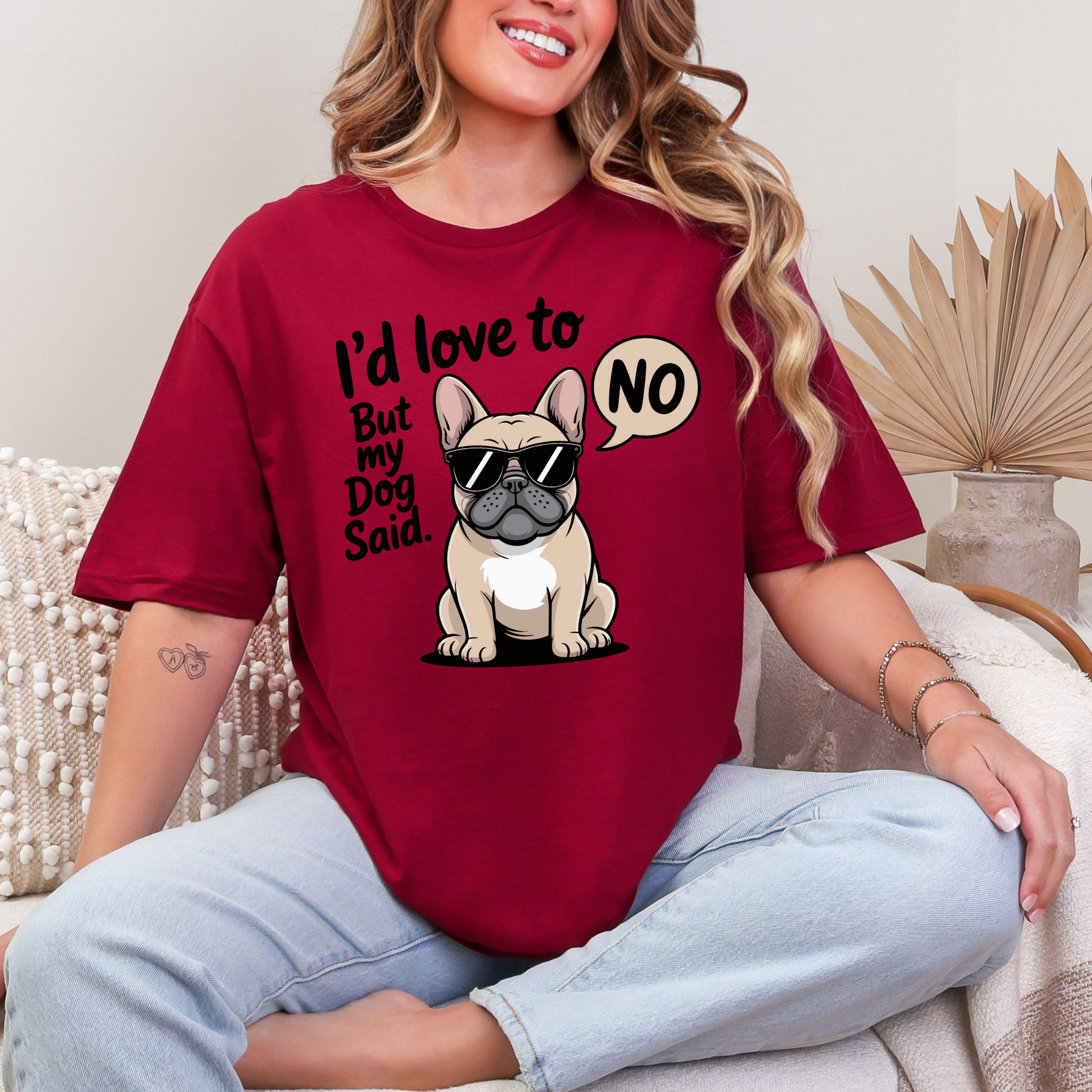 Wholesale Dog Said No Graphic Tee - Cardinal Red Tee