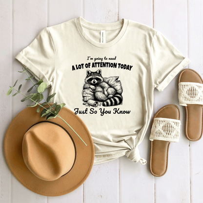 Wholesale Raccoon A lot of attention Graphic Tee - Heather Dust Tee