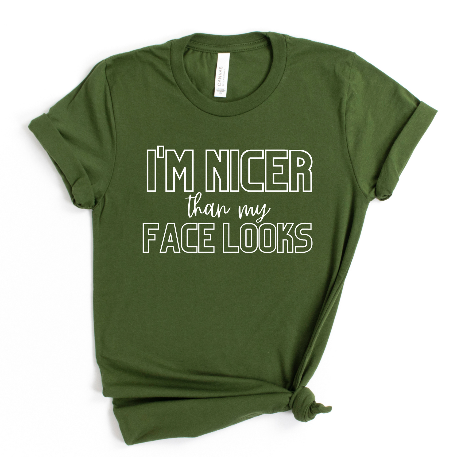Wholesale Nicer than my face looks Graphic Tee - Heather Charcoal