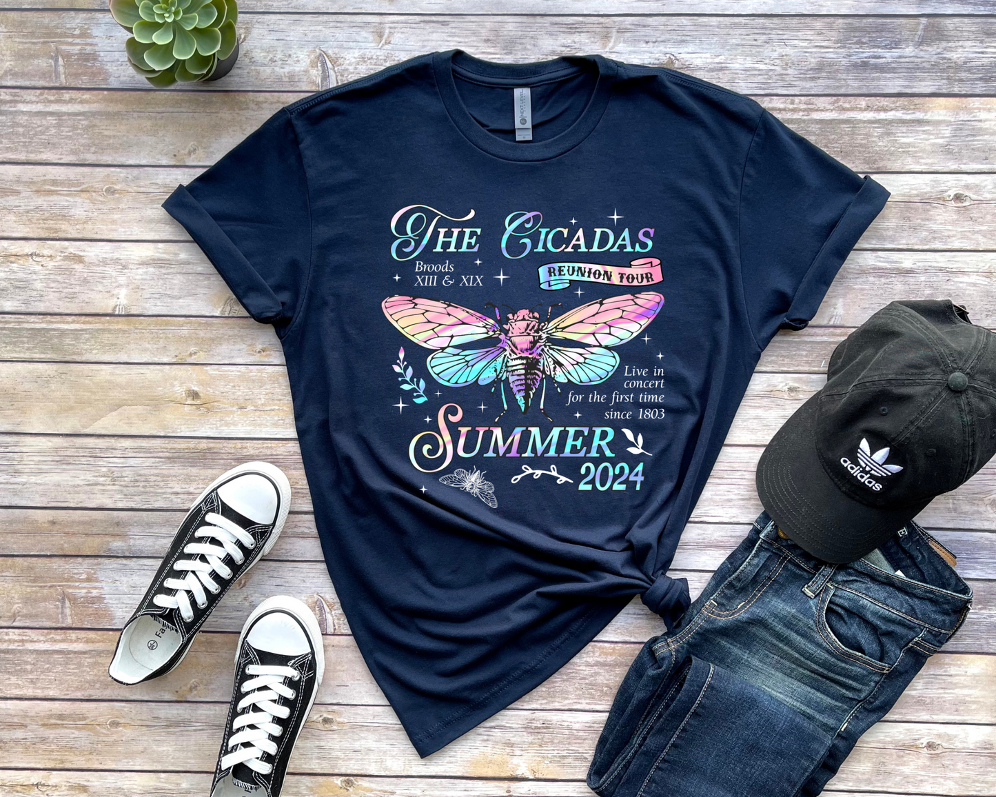 Wholesale Cicada Summer Tour Graphic Tee - Navy Tee