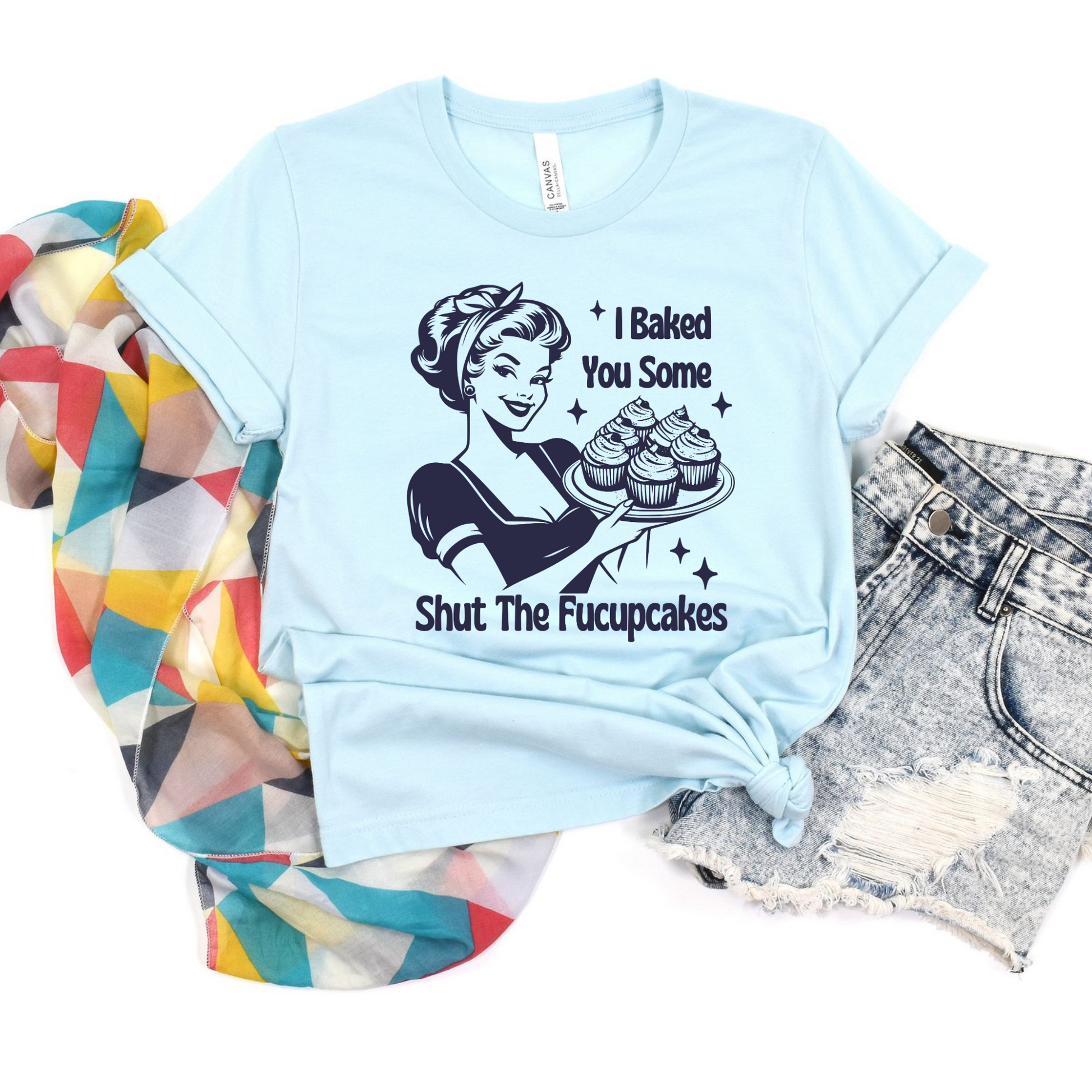 Wholesale I Baked you some Graphic Tee - Ice Blue Tee