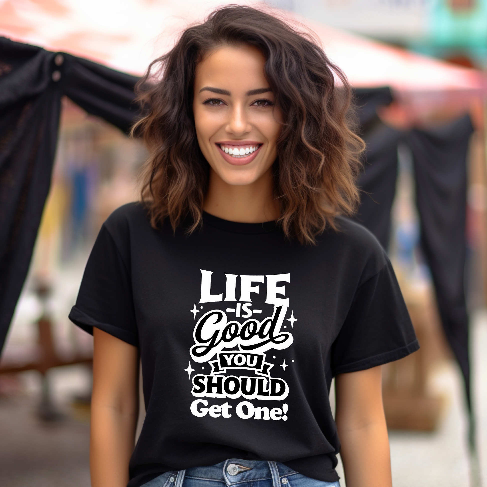 Wholesale Life is good Graphic Tee - Maroon Tee