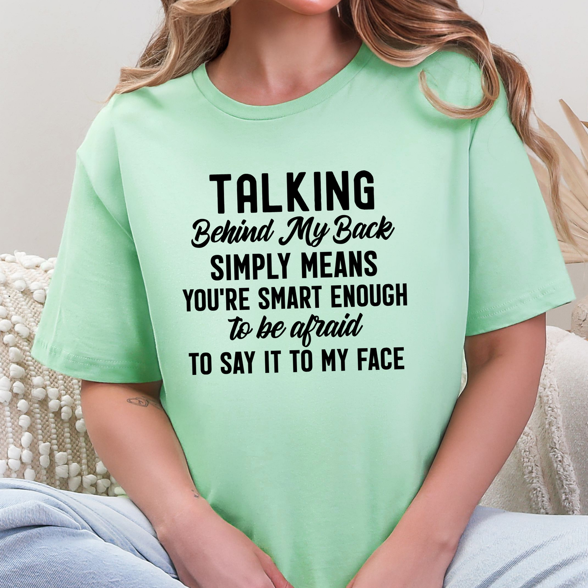 Wholesale Talking Behind My Back Graphic Tee - Mint