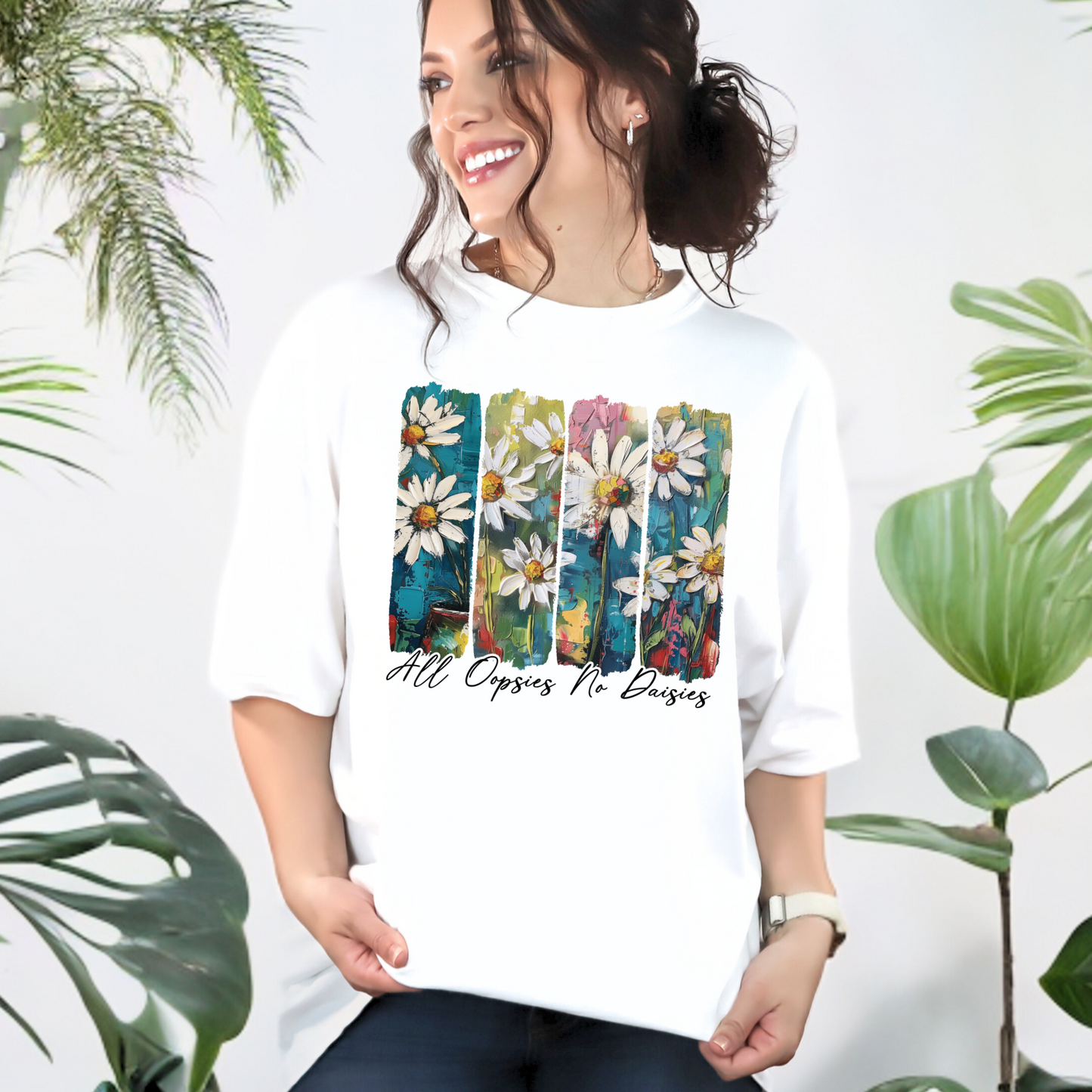 Wholesale All oopsies no daisies Graphic Tee - Deep Teal Tee