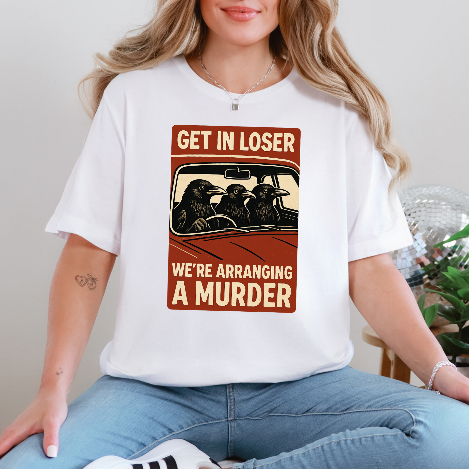 Wholesale Arranging a Murder Graphic Tee - White Tee