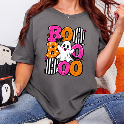 Wholesale Stacked Boo Graphic Tee - Asphalt