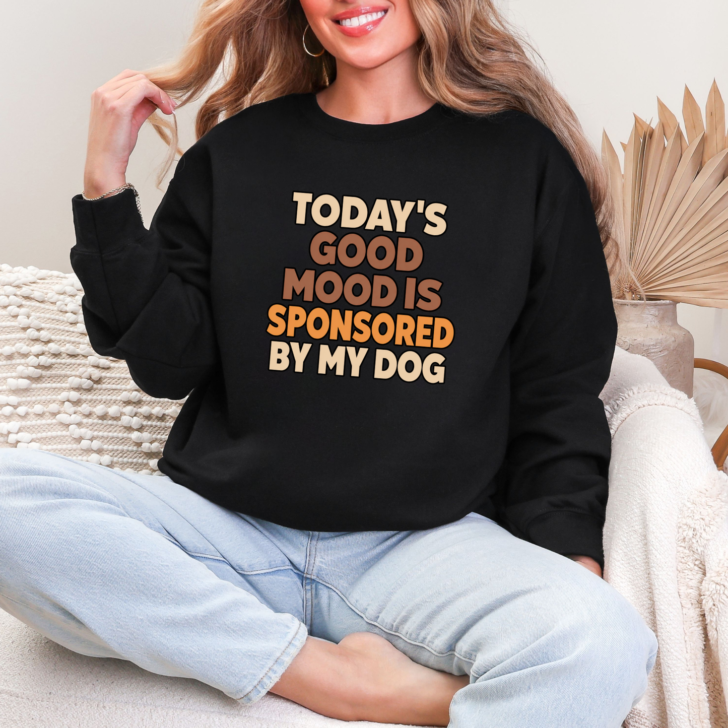 Wholesale Sponsored By My Dog Graphic Sweatshirt - Black