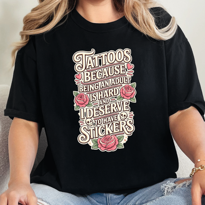 Wholesale Deserve to have Stickers Graphic Tee - Black