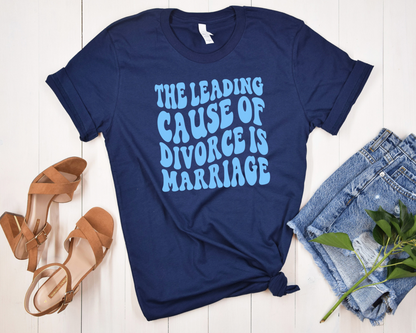 Wholesale Leading cause of divorce Graphic Tee - Navy Tee