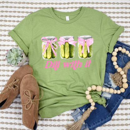Wholesale Dill with it Graphic Tee - Heather Green Tee