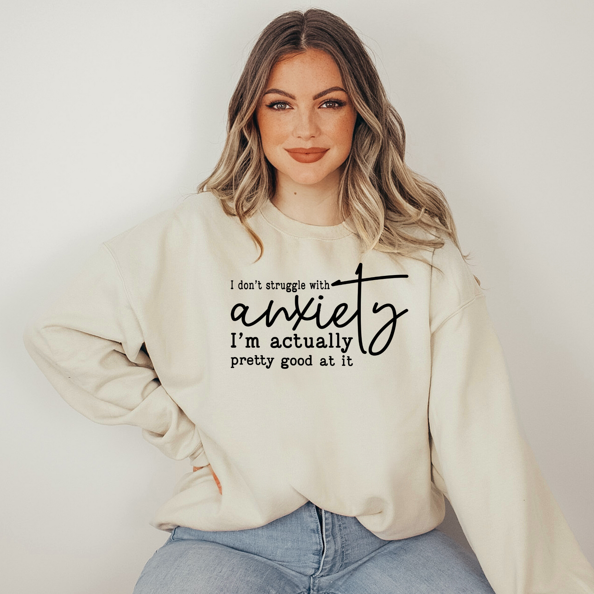 Wholesale Struggle with anxiety - Natural Tee