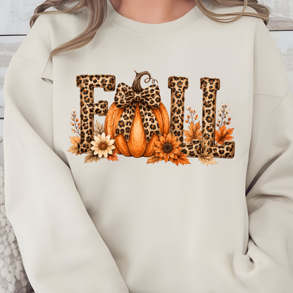 Wholesale Fall Leopard Print Graphic Tee - Sand Sweatshirt