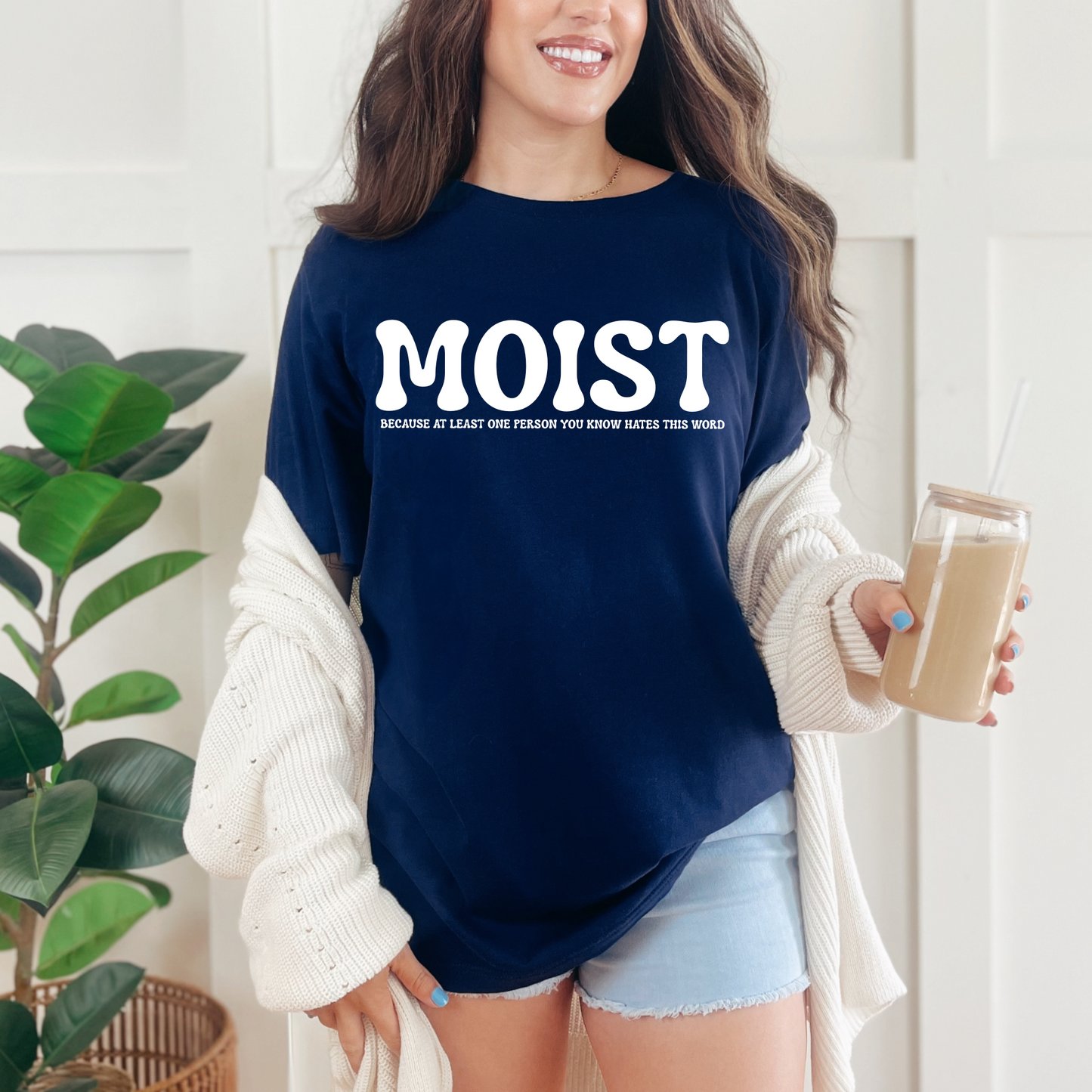 Wholesale Moist Graphic Tee - Navy Tee