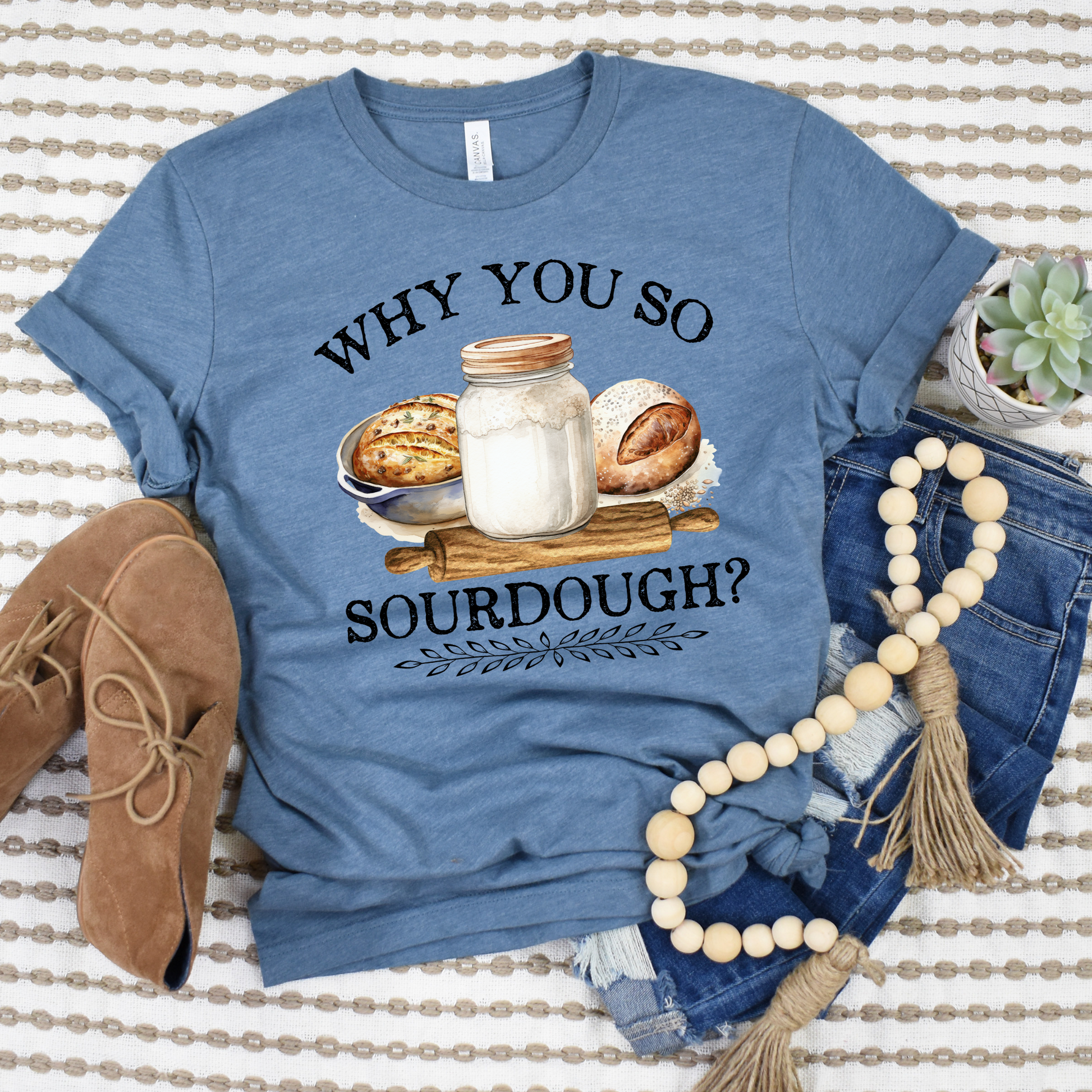 Wholesale Why you so sourdough Graphic Tee - Heather Slate Tee