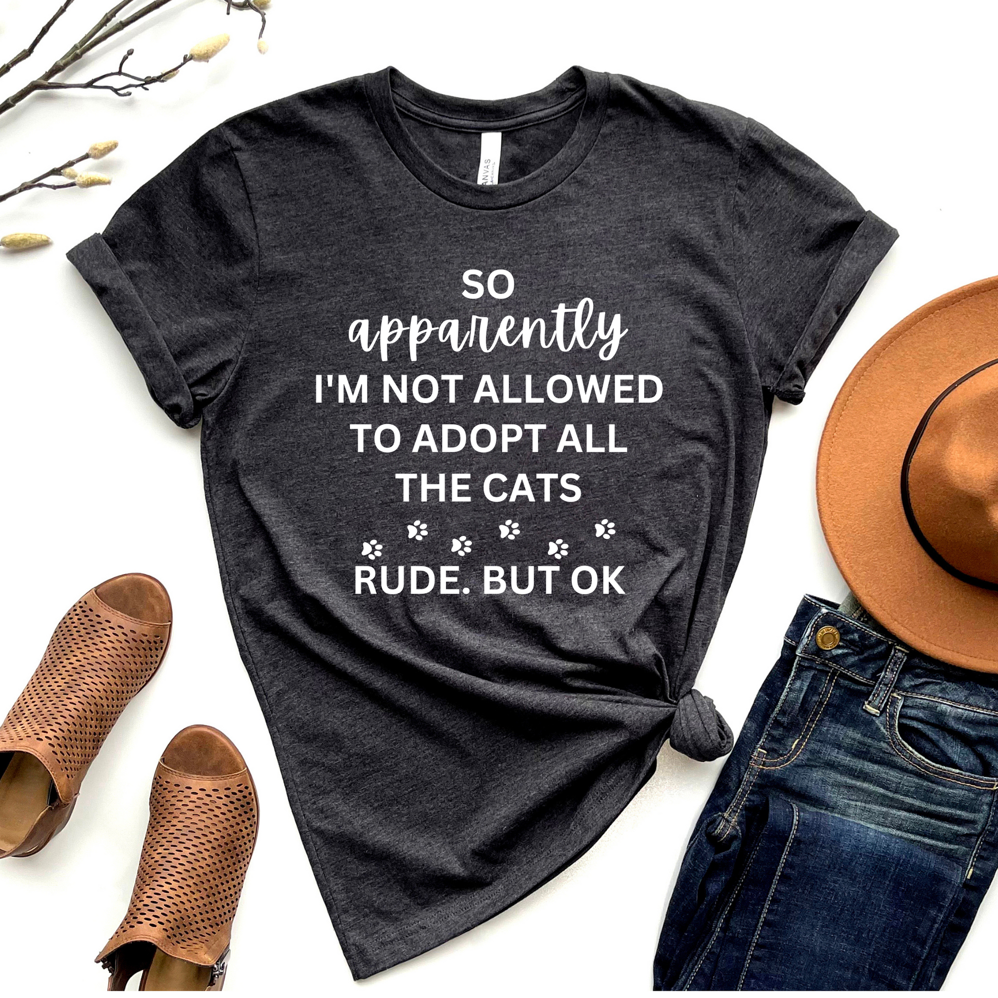 Wholesale All the cats Graphic Tee - Heather Charcoal