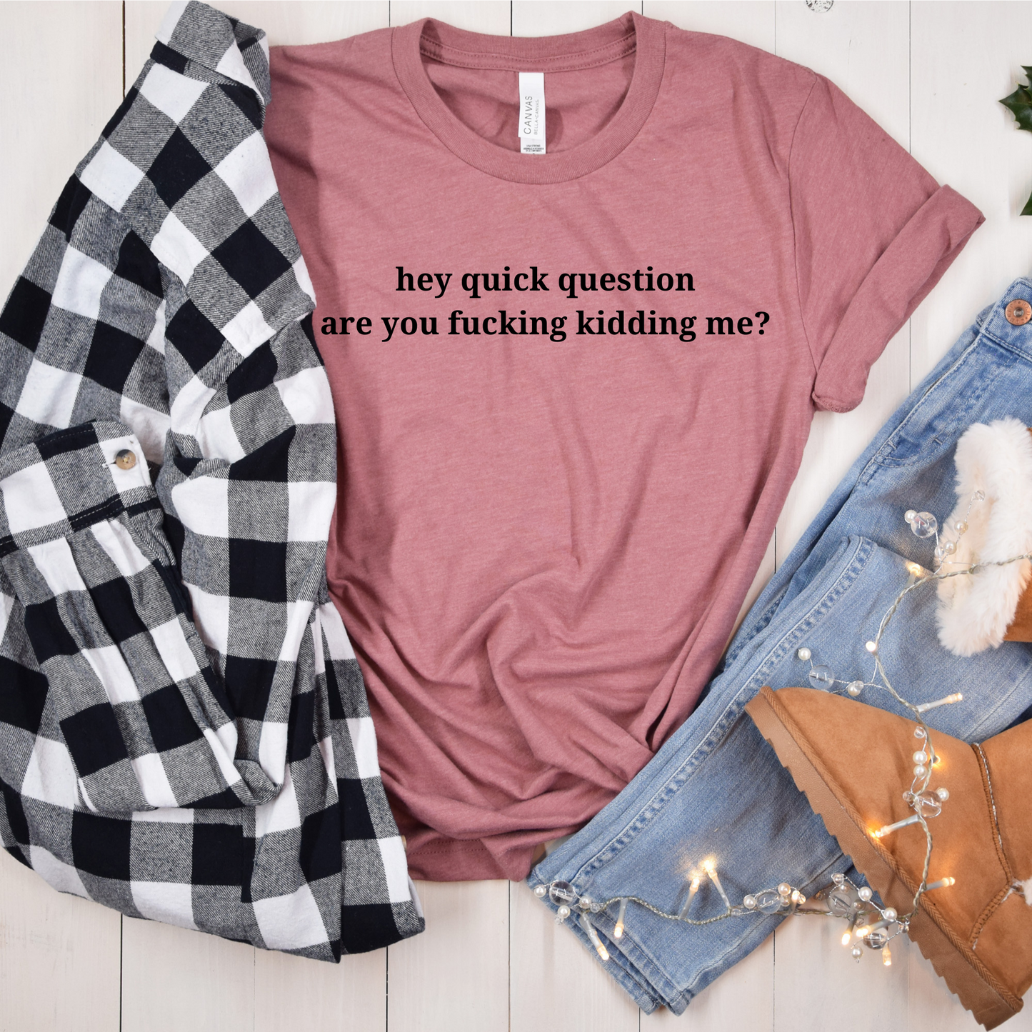 Wholesale Quick Question Graphic Tee - Grey Tee