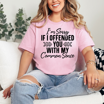 Wholesale Offended You with Common Sense Graphic Tee - Light Pink Tee
