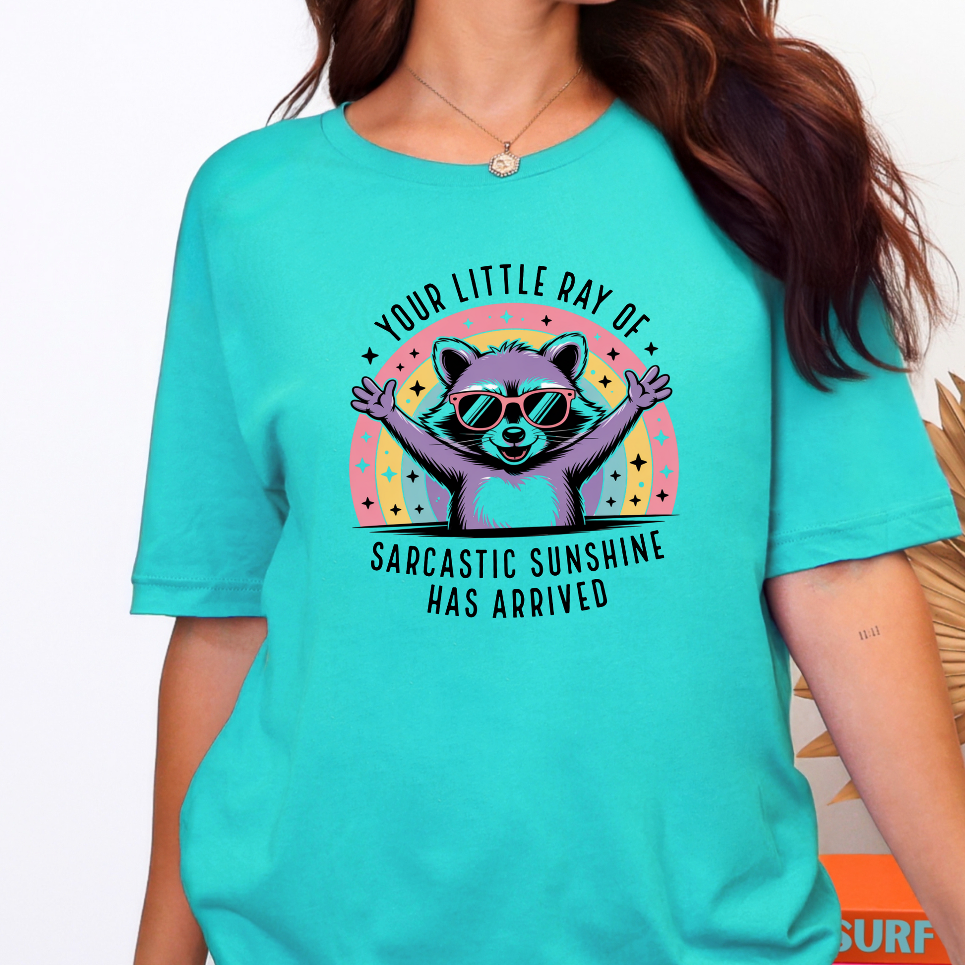 Wholesale Little Ray of Sarcastic Graphic Tee - Heather Sea Green Tee