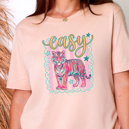 Wholesale Easy Tiger Graphic Tee - Peach Tee