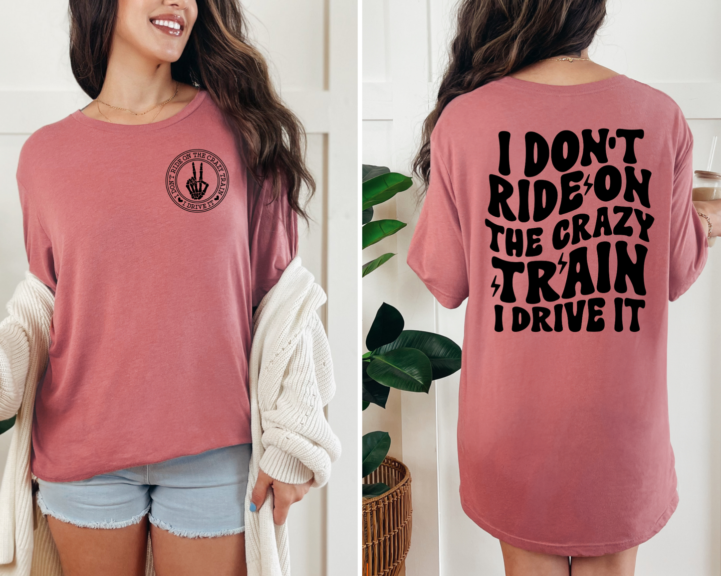 Wholesale Crazy Train Graphic Tee - Deep Teal Tee