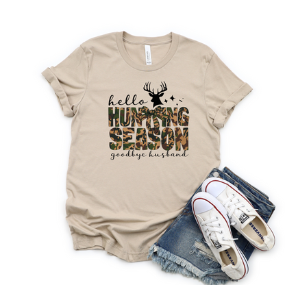 Wholesale Hello hunting season - Tan Tee