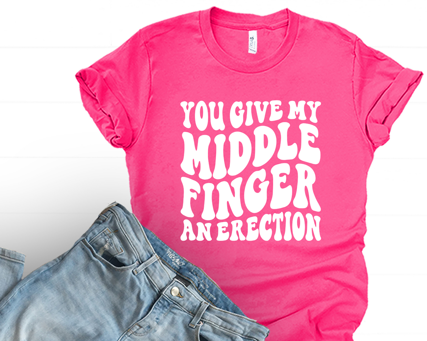 Wholesale My Middle Finger Graphic Tee - Black Tee