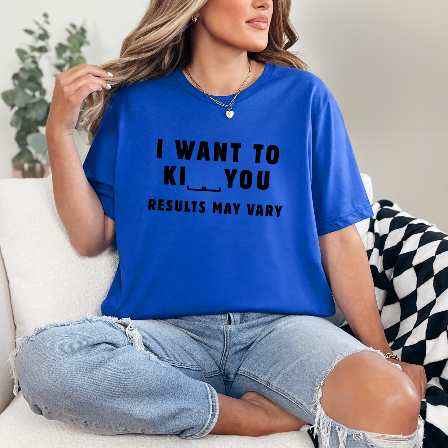 Wholesale Want to Blank You Graphic Tee - True Royal Tee
