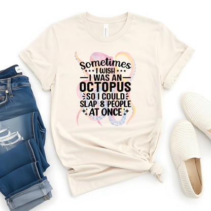 Wholesale I wish I was an Octopus Graphic Tee - Ash Tee