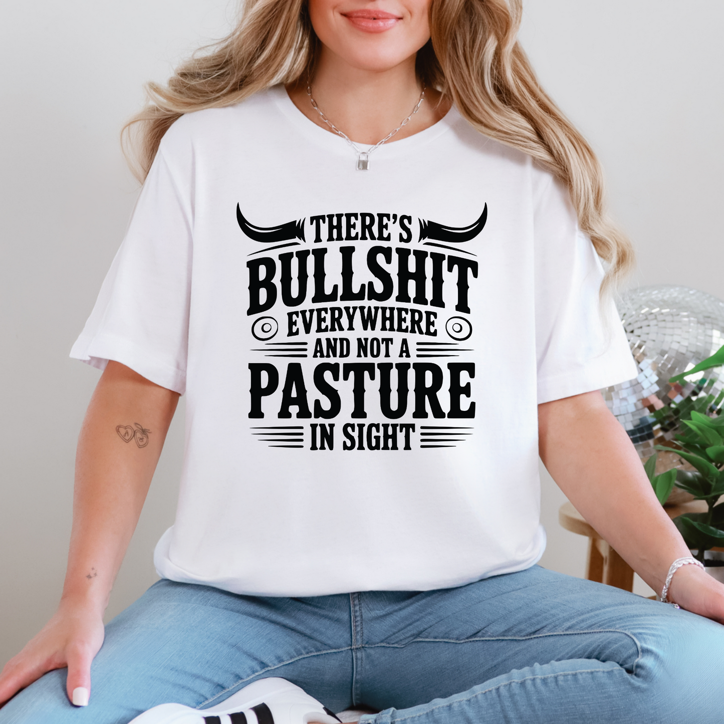 Wholesale Not A Pasture in Sight Graphic Tee - White Tee