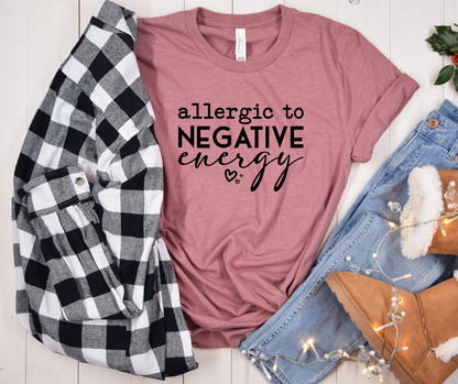 Wholesale Allergic to negative energy Graphic Tee - Heather Slate Tee