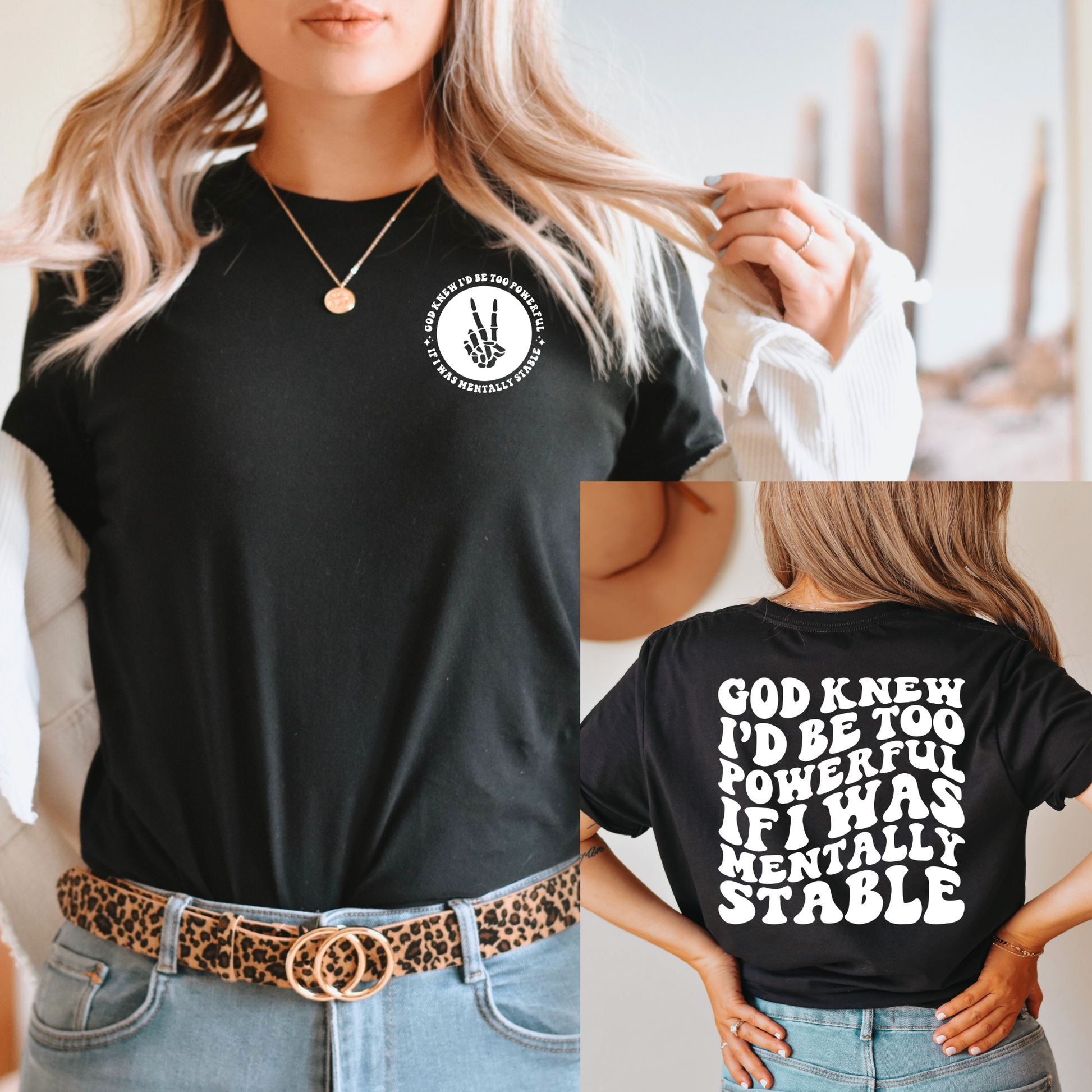 Wholesale Too Powerful Graphic Tee - Black Tee