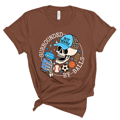 Wholesale Surrounded by balls Graphic Tee - Chestnut Tee