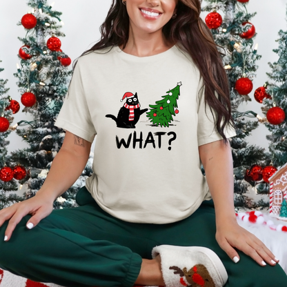 Wholesale Cat What? Graphic Tee - Natural Tee