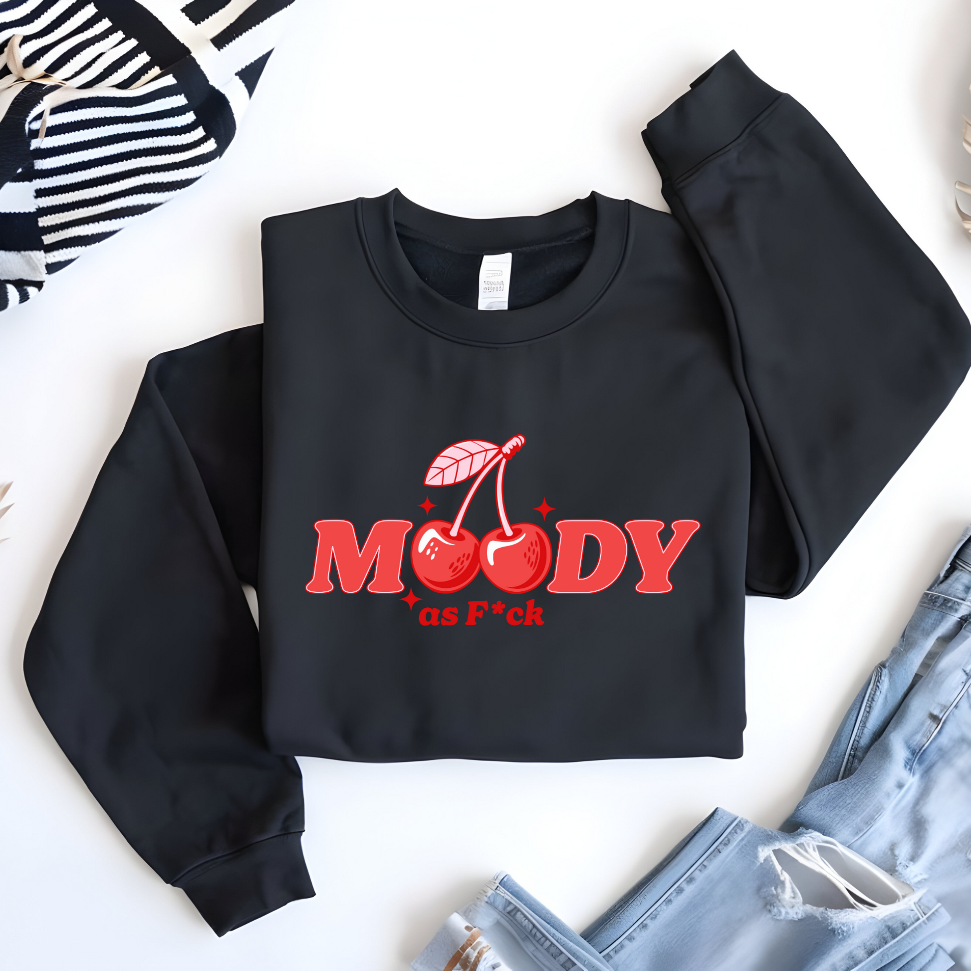 Wholesale Moody AF - White Sweatshirt
