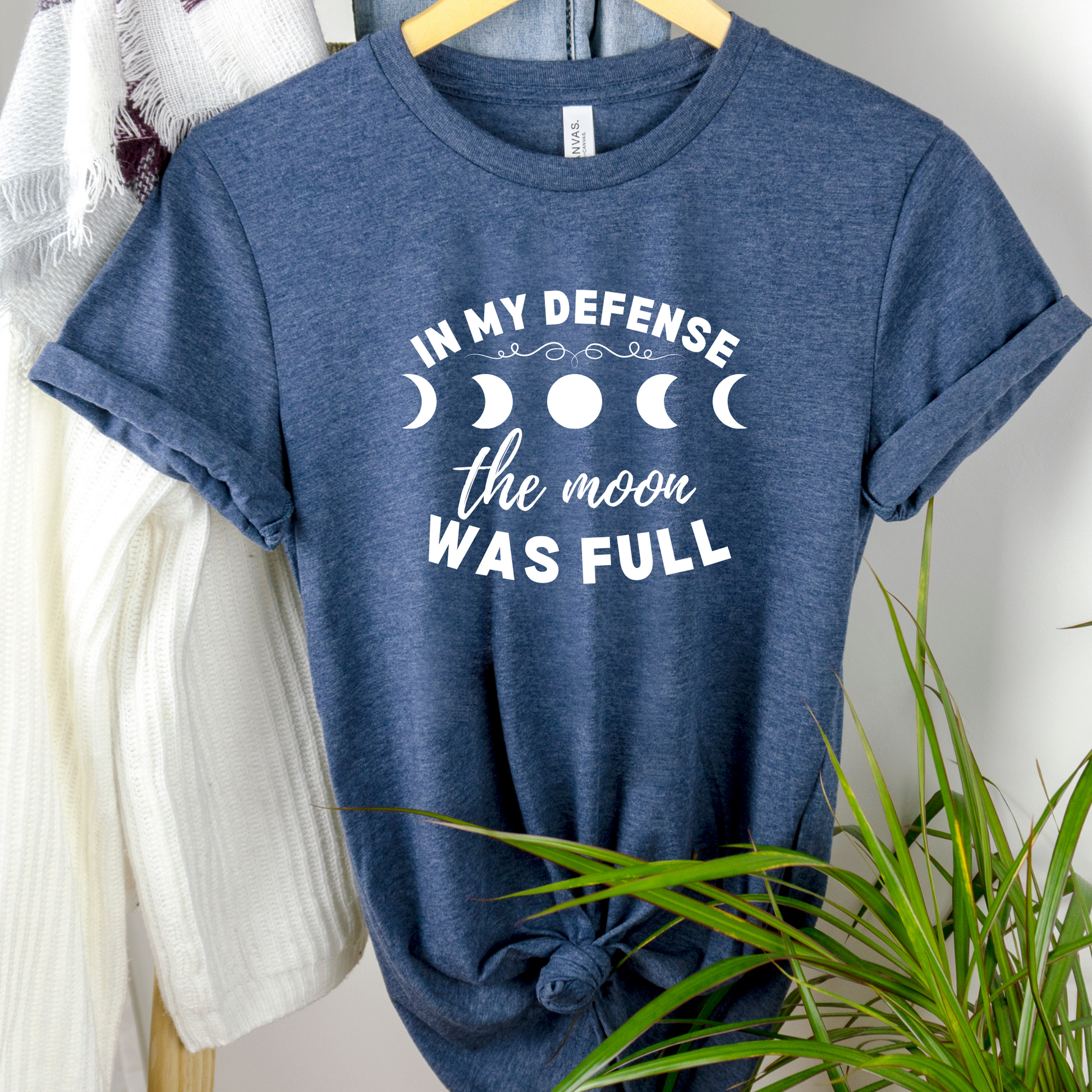 Wholesale Full Moon Graphic Tee - Heather Blue