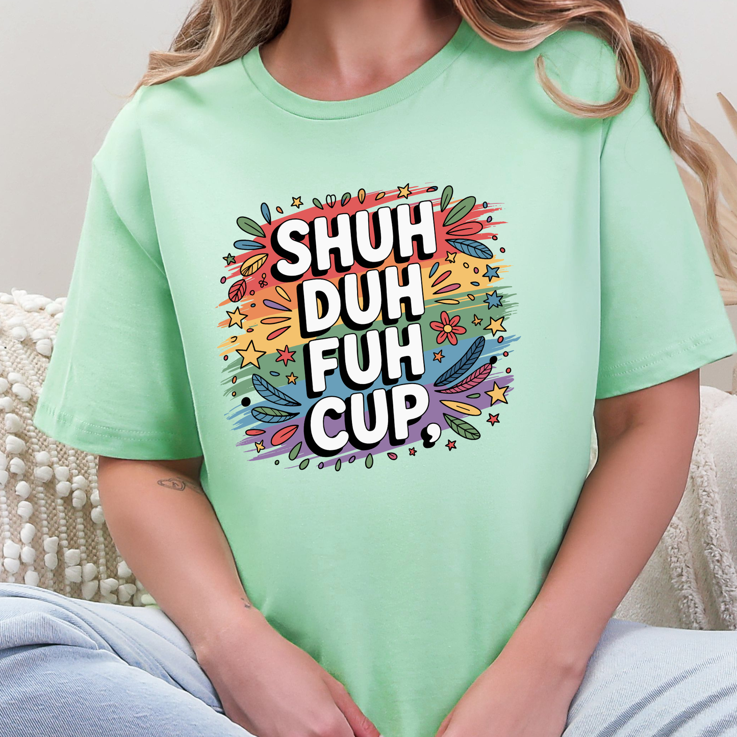 Wholesale Shuh Duh Fuh Cup Graphic Tee - Mint