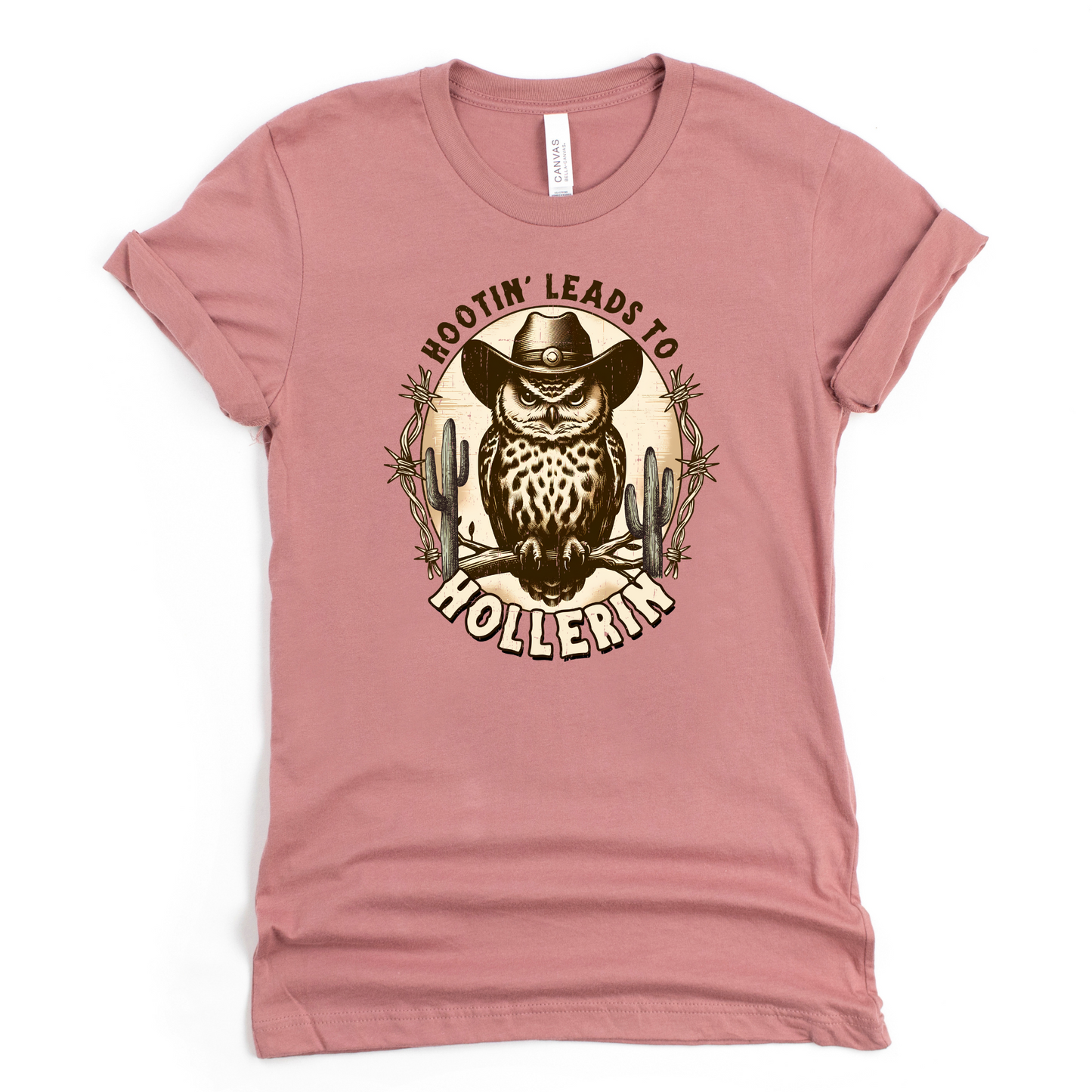 Wholesale Hootin Hollerin Graphic Tee - Mauve Tee