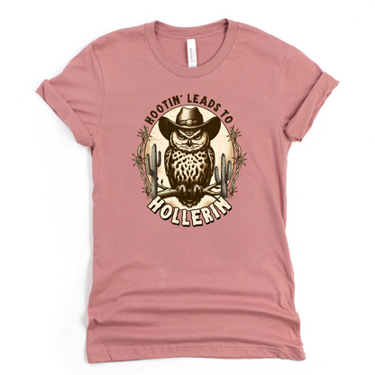 Wholesale Hootin Hollerin Graphic Tee - Mauve Tee