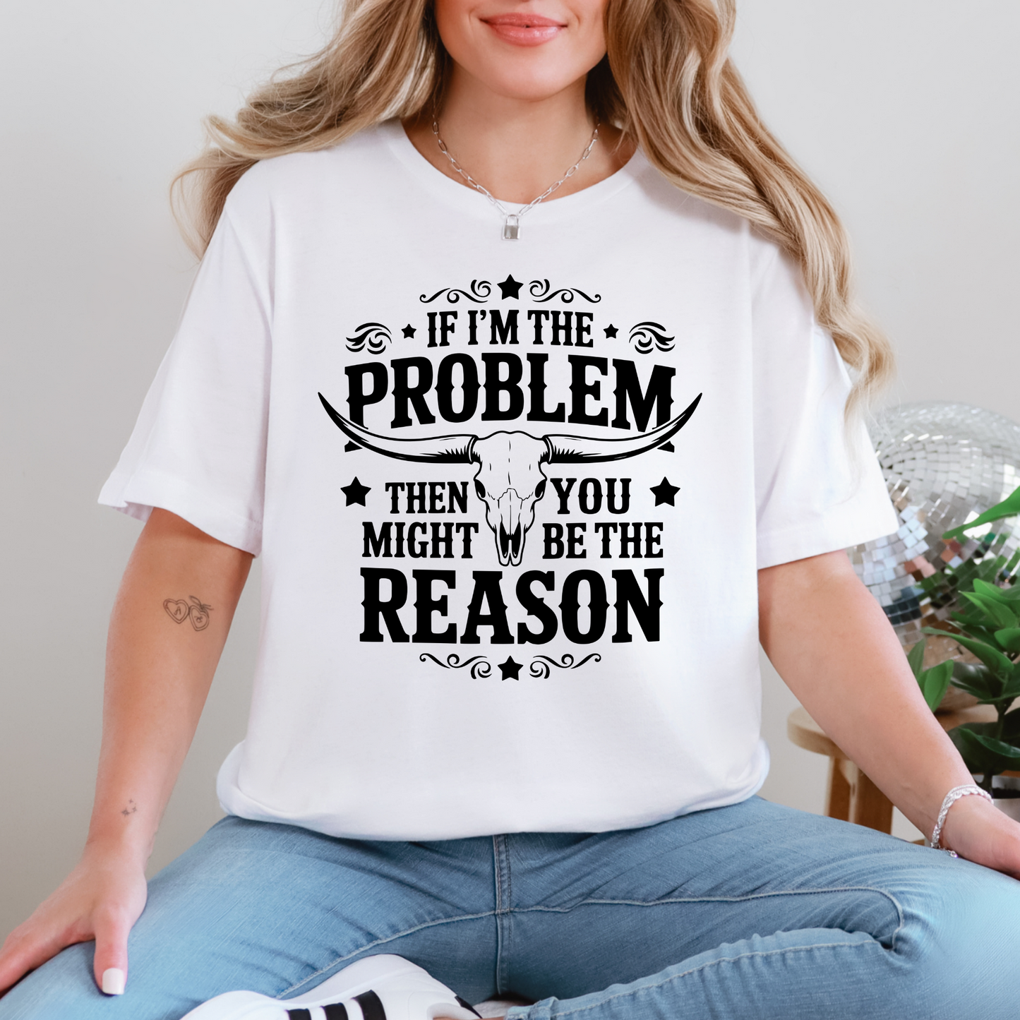 Wholesale If I'm the Problem Graphic Tee - White Tee
