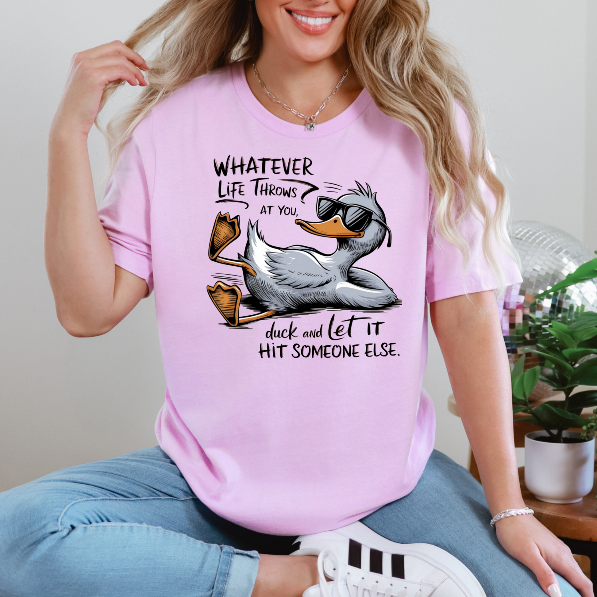 Wholesale Whatever Life Throws at You Graphic Tee - Lilac Tee